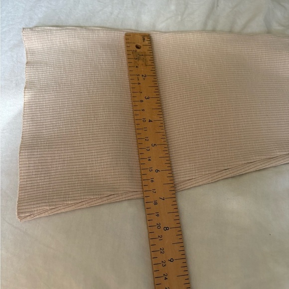 Zara NWOT beige cream ribbed fold over waist flare pants medium tall stretchy - Picture 7 of 11